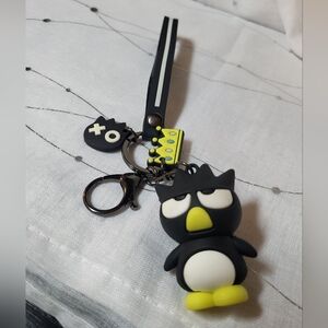 Sanrio Badtz-Maru Black Penguin Hello Kitty Wristlet Keychain 3D Figure Backpack